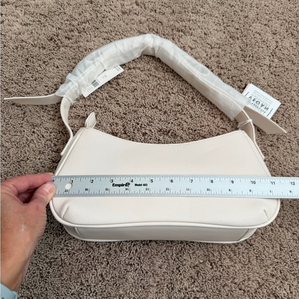 NWT new Anthropologie Mali + Lili Marissa bow shoulder bag cream faux leather - Picture 16 of 17
